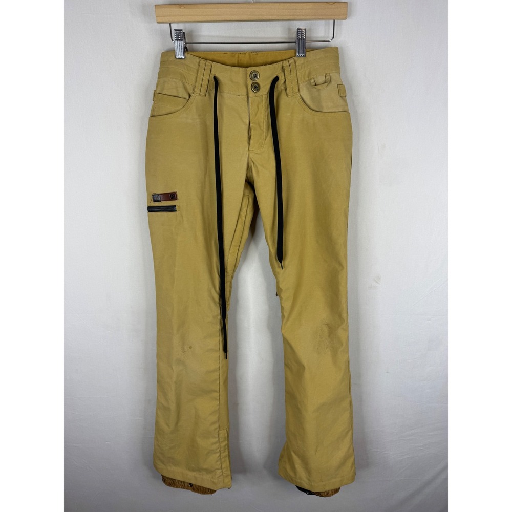 DC Shoes 15K Waterproof Snowboard Pants Tan Mustard Yellow XS Vented Gaiters